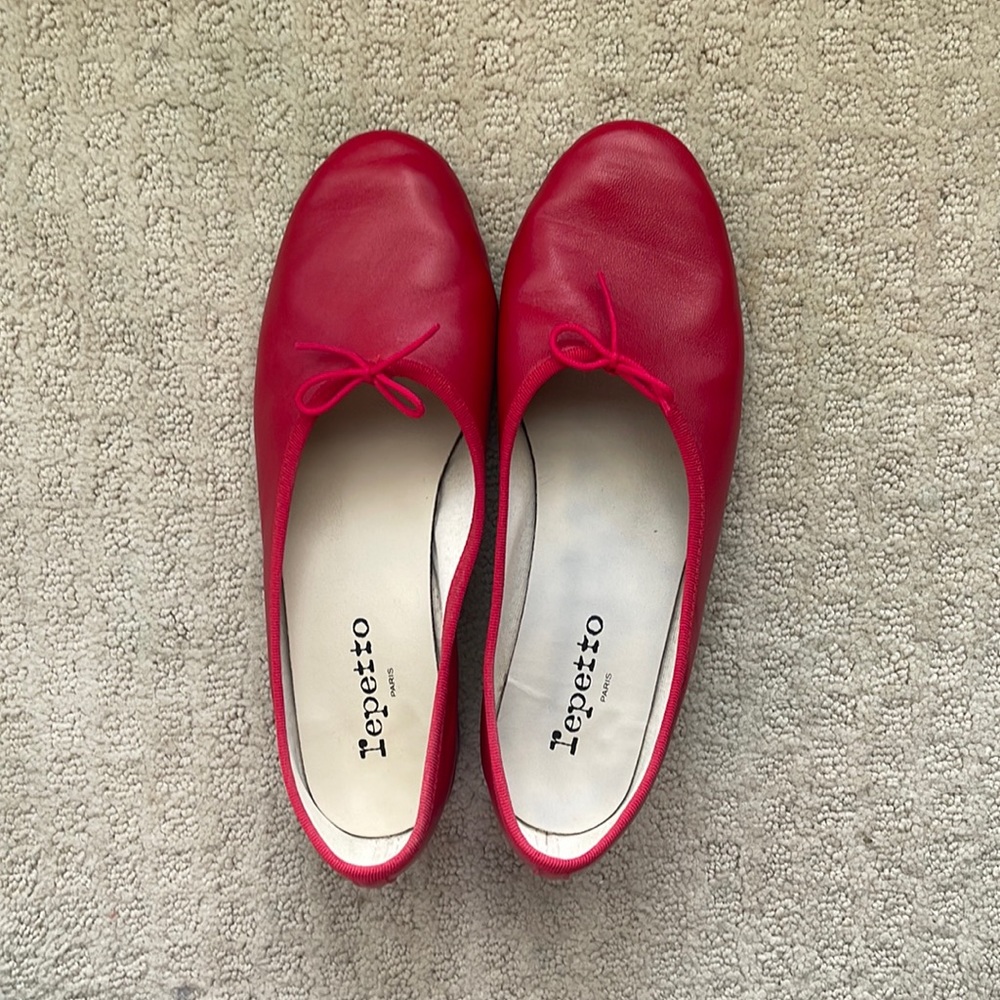Repetto red ballet heels.